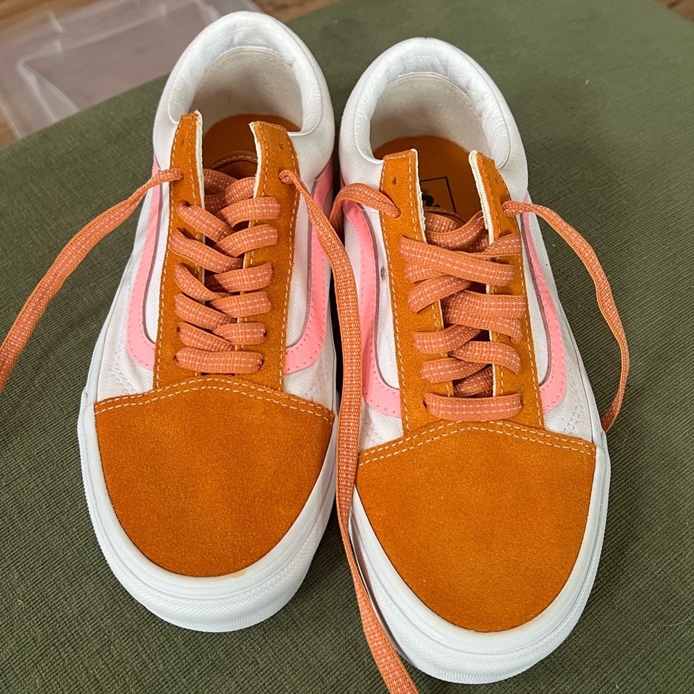 Vans Orange and Pink Sneakers